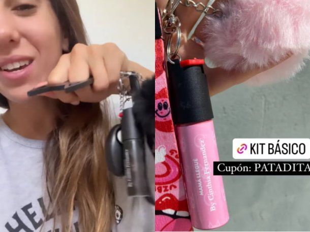 Cinthia Fernández lanzó una línea de llaveros para defensa personal con gas pimienta