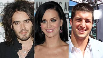 Russell Brand, Katy Perry y Tim Tebow
