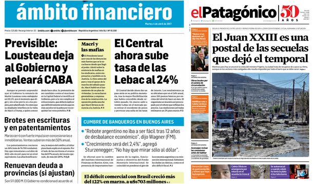 Tapas de diario del martes 4 de abril de 2017