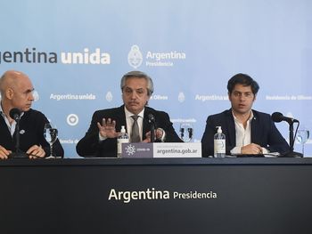 Horacio Rodríguez Larreta, Alberto Fernández y Axel Kicillof