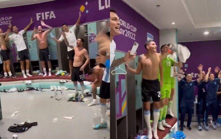 Explotó el vestuario: así festejó Argentina el triunfo ante México