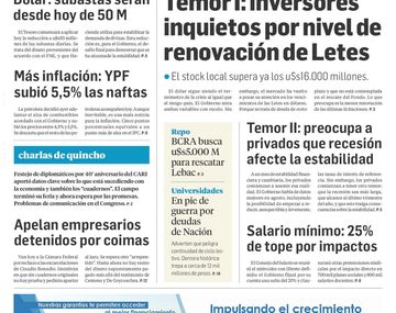 Tapas de diarios del lunes 6 de agosto de 2018