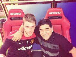 David De Gea y Diego Maradona, juntos, antes de la polémica David De Gea y Diego Maradona, juntos, antes de la polémica