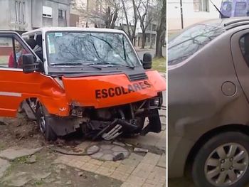Chocó una combi con alumnos discapacitados: dos heridos