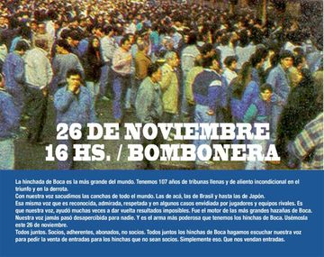 Hinchas de Boca marcharan para pedir entradas para todos