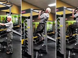 Un abuelo muestra que con 90 años puede seguir en el gimnasio