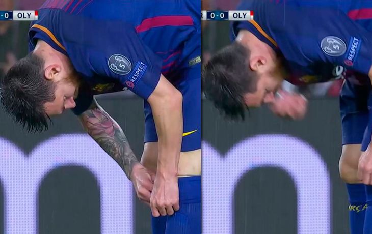 Misterio sobre lo que se llevó Messi a la boca en pleno partido