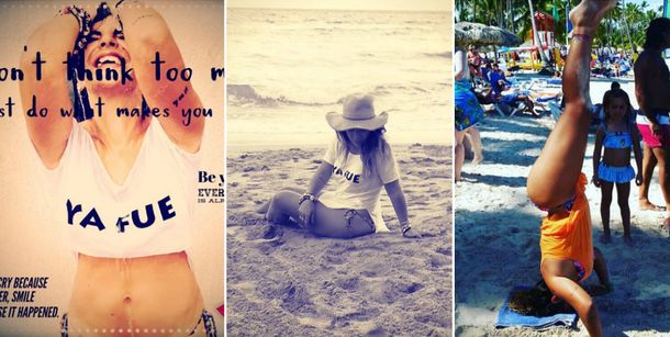 Gianinna Maradona, sexy: modelo de su marca de ropa y yoga en la playa