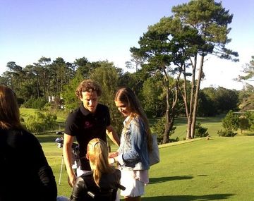 Forlán, su novia y su hermana