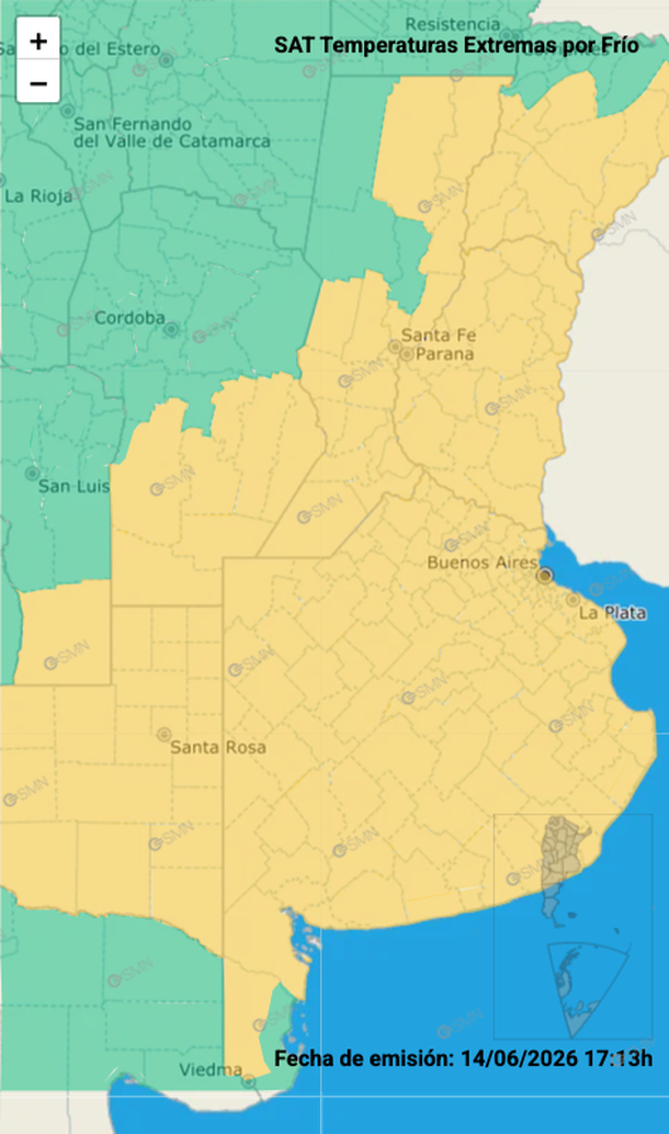 Alerta por frío extremo en el AMBA del Servicio Meteorológico Nacional. Alerta por frío extremo en el AMBA del Servicio Meteorológico Nacional.