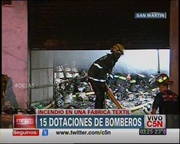 Se incendió una fábrica textil en San Martín