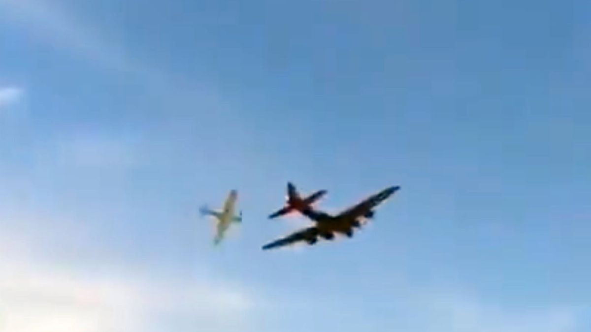 VIDEOS Terribles imágenes del choque de aviones en Dallas