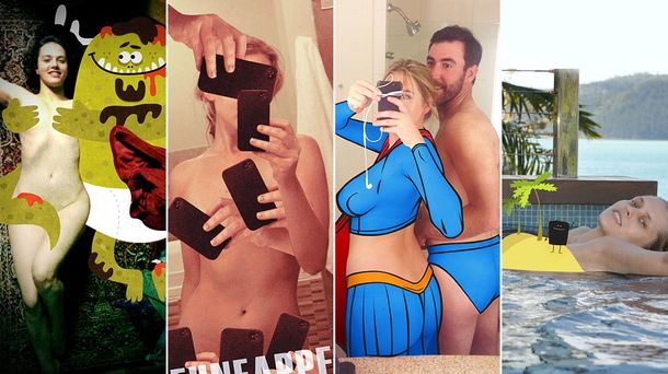 Arte con el escándalo: mirá las intervenciones a las fotos de famosas desnudas