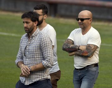 Sampaoli visitó la práctica de Racing