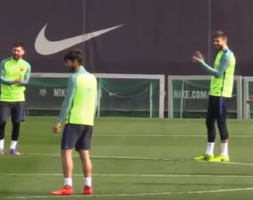 El buen clima en la práctica del equipo culé