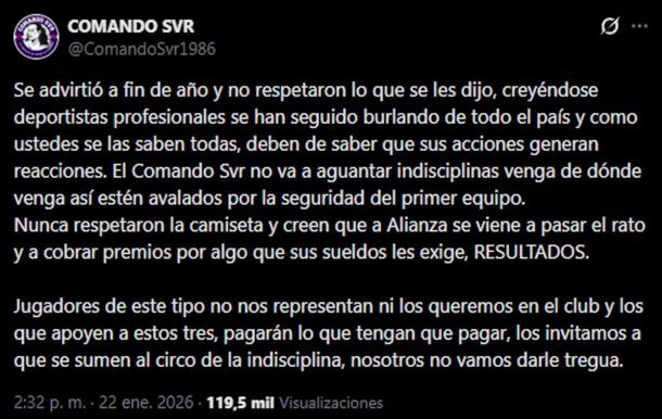 Pagarán lo que tengan que pagar: la barra de Alianza Lima amenazó a los jugadores acusados de abuso sexual