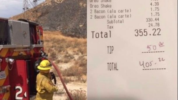 Una mujer anónima le regaló la cena a 25 bomberos