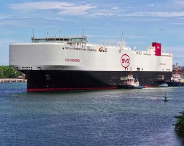 Video: así bajaban en Zárate los 7.000 autos eléctricos desde China