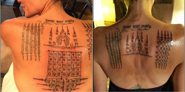 El impresionante tattoo de Angelina Jolie