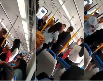 Violenta discusión entre un hombre y una mujer por un perro herido en el tren