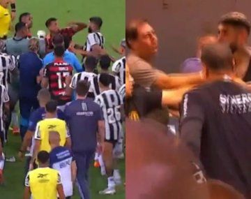 Escándalo en Flamengo-Botafogo: Barboza perdió un diente entre las piñas