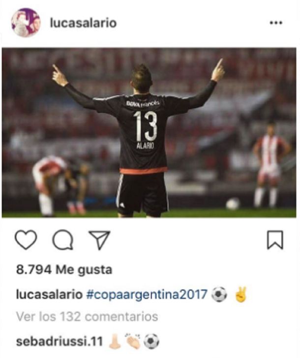El divertido intercambio entre Lucas Alario y Sebastián Driussi en Instagram