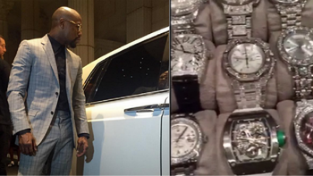 floyd mayweather sigue ostentando: mostro otra montana de dolares y su coleccion de relojes floyd mayweather sigue ostentando: mostro otra montana de dolares y su coleccion de relojes