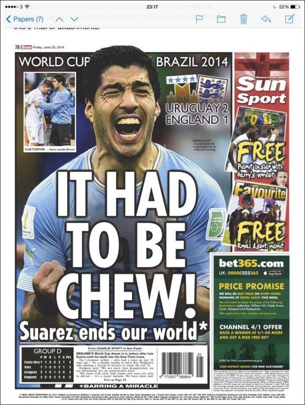 Inglaterra se rinde a los pies del uruguayo Luis Suárez: lo llaman asesino