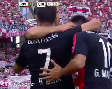 El primer gol de River en el campeonato tuvo dos polémicas