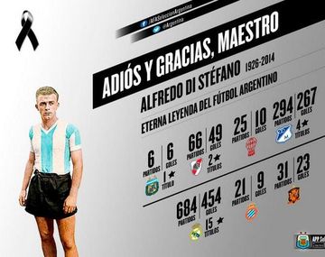 Así recordó la Selección a Alfredo Di Stéfano