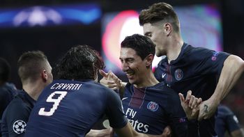El festejo del PSG ante Barcelona El festejo del PSG ante Barcelona