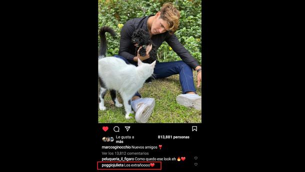 El mensaje de amor de Julieta Poggio a Marcos Ginocchio