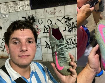 Adrián Maravilla Martínez tiró sus botines a la gente de Racing tras su charla con Dios y apareció el dueño