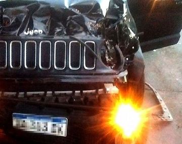 Así quedó la camioneta Jeep de Palacios