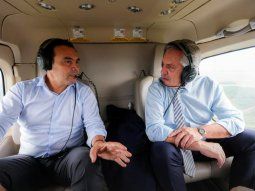 Alberto Fernández sobrevoló Corrientes junto a Valdés