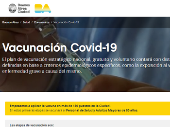Mayores de 80 años: vuelve a funcionar la página para sacar turno para la vacuna
