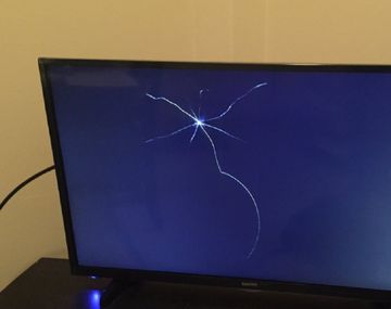 Así quedó la tele del fanático