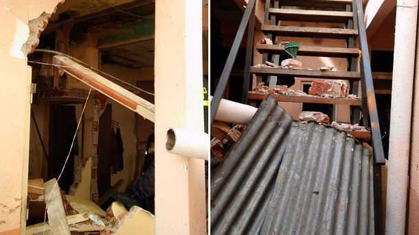 Explosión y derrumbe en un edificio de Mar del Plata: dos heridos, uno grave
