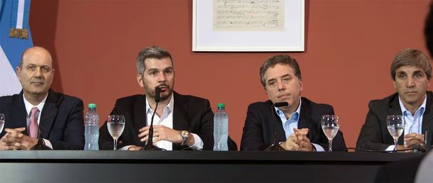 Los protagonistas de la crisis de 2018: Sturzenegger, Marcos Peña, Nicolás Dujovne y el aludido Caputo. Los protagonistas de la crisis de 2018: Sturzenegger, Marcos Peña, Nicolás Dujovne y el aludido Caputo.