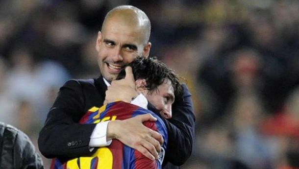 Pep Guardiola y Lionel Messi