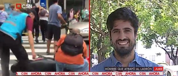 Habló el ciclista que atrapó a un motochorro: Fue un momento de mucha tensión