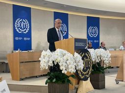El ministro de Trabajo, Pablo Mieres, en la conferencia anual de la Organización Internacional del Trabajo. El ministro de Trabajo, Pablo Mieres, en la conferencia anual de la Organización Internacional del Trabajo.