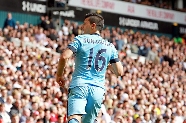 Con un golazo de Agüero, el City le ganó al Tottenham
