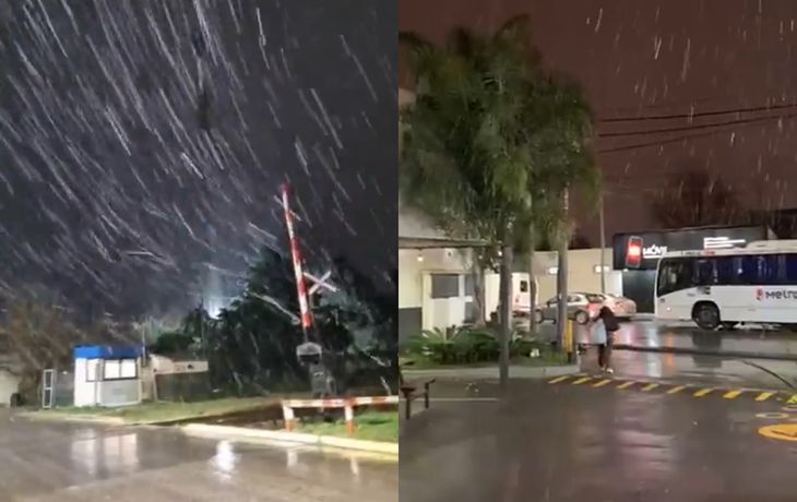 Caída de nieve en Buenos Aires: se cumplió el pronóstico del SMN