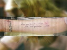 ¿Qué dice el nuevo tatuaje de Nazarena Vélez en homenaje a Fabián Rodríguez?