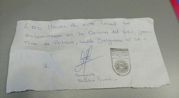 La nota que recibió un hombre tras olvidarse sus llaves en Córdoba