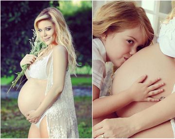 Eva Anderson, embarazada de 32 semanas