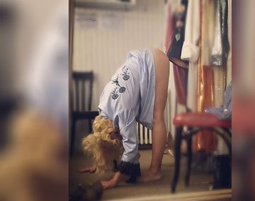 ¿No usa bombacha? Así estira Griselda Siciliani antes de Suar