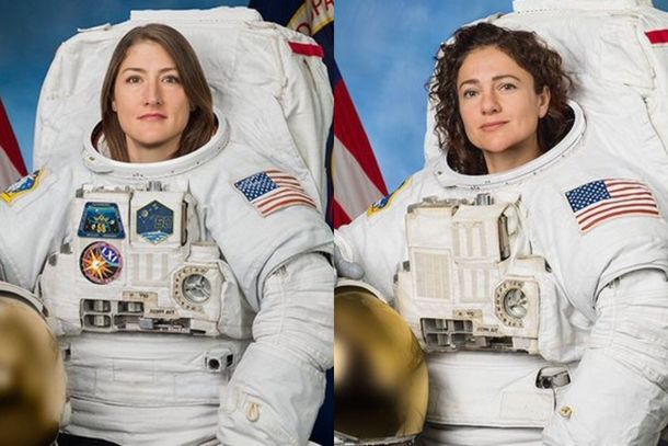 Dos astronautas de la NASA realizan la primera caminata hecha exclusivamente por mujeres