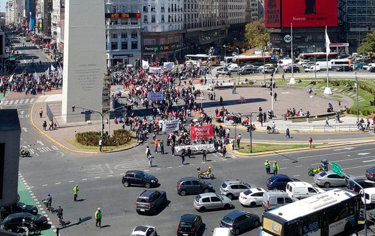 Caos en la 9 de Julio por distintas protestas